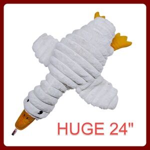 Petlou Large Duck Dog Toy 24-26" Squeaky Plush Chew Interactive Stuffed NEW
